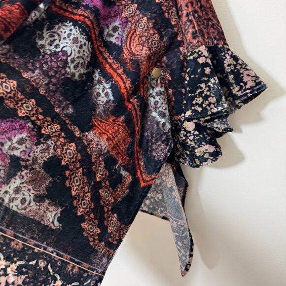 Soft Surroundings Velvet Kimono Wrap One Size Open Front Topper Jacket Boho New - Picture 5 of 8